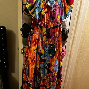 Colorful off shoulders sundress